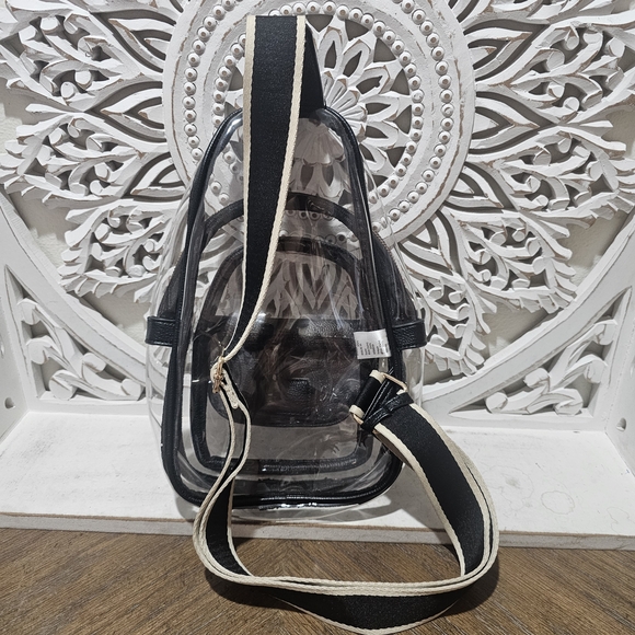 Black Transparent Crossbody Backpack - Picture 3 of 4